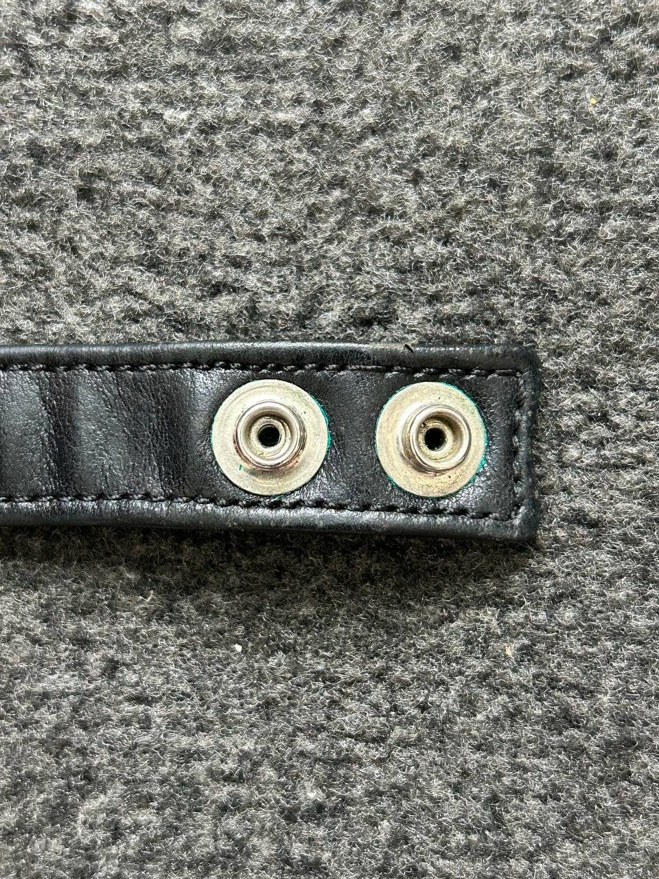 Chrome Hearts Black Snap Leather Bracelet