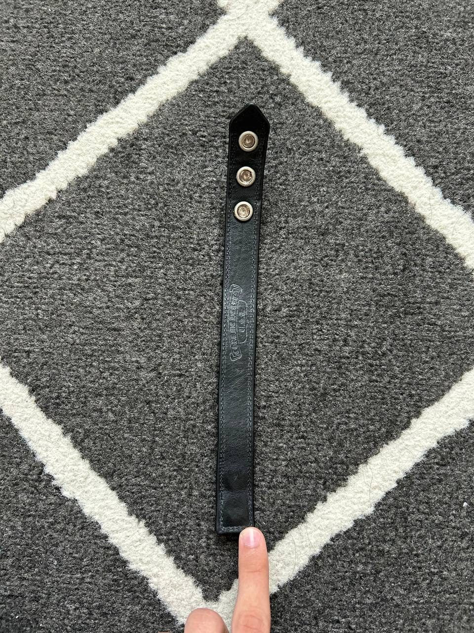 Chrome Hearts Black Snap Leather Bracelet