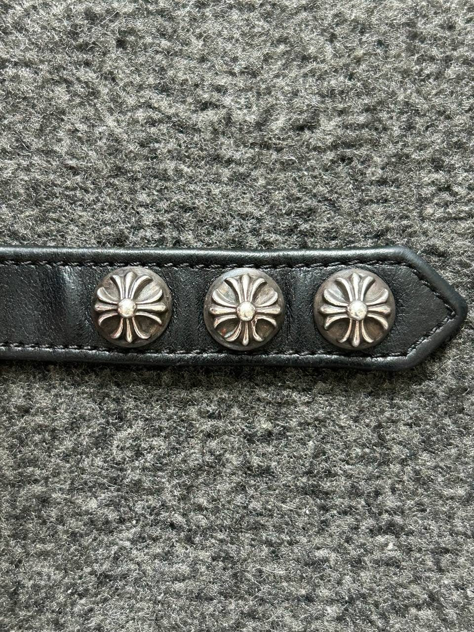 Chrome Hearts Black Snap Leather Bracelet