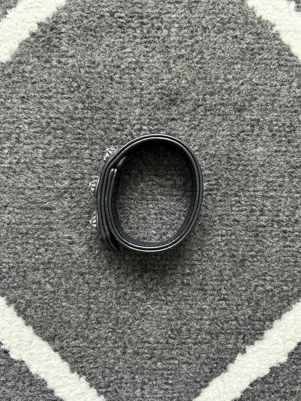 Chrome Hearts Black Snap Leather Bracelet