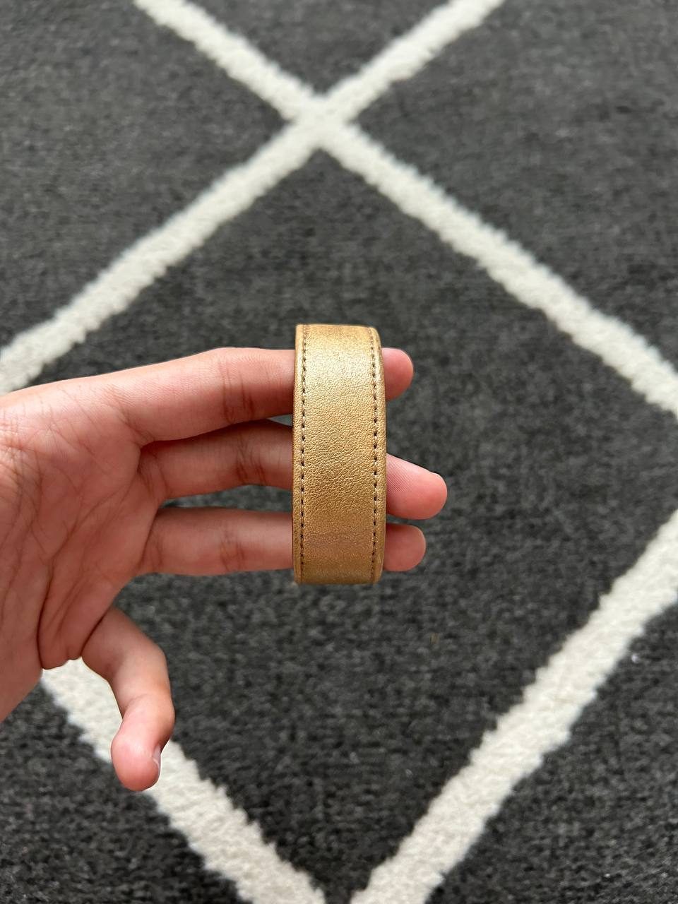 Chrome Hearts Golden Snap Leather Bracelet