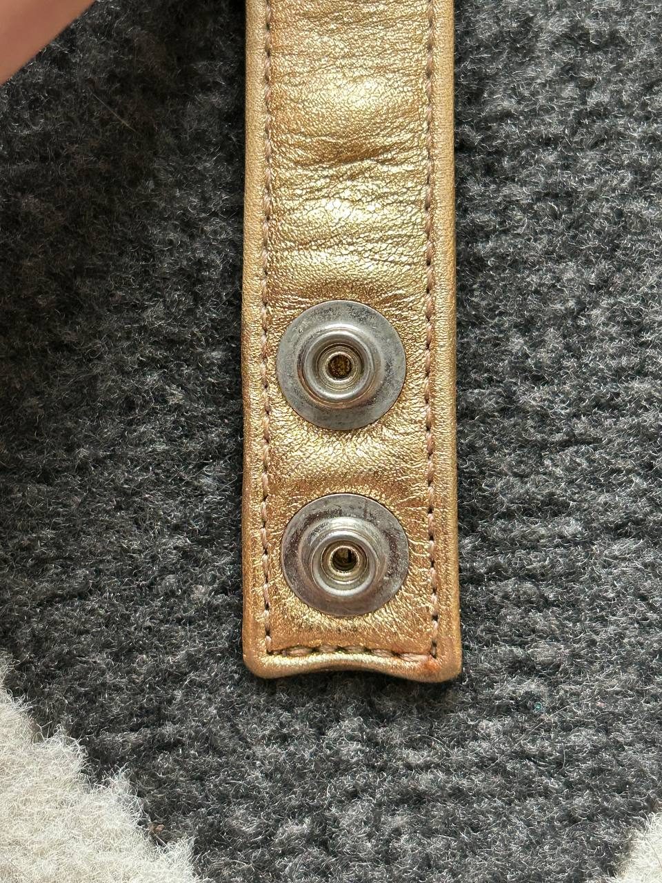 Chrome Hearts Golden Snap Leather Bracelet