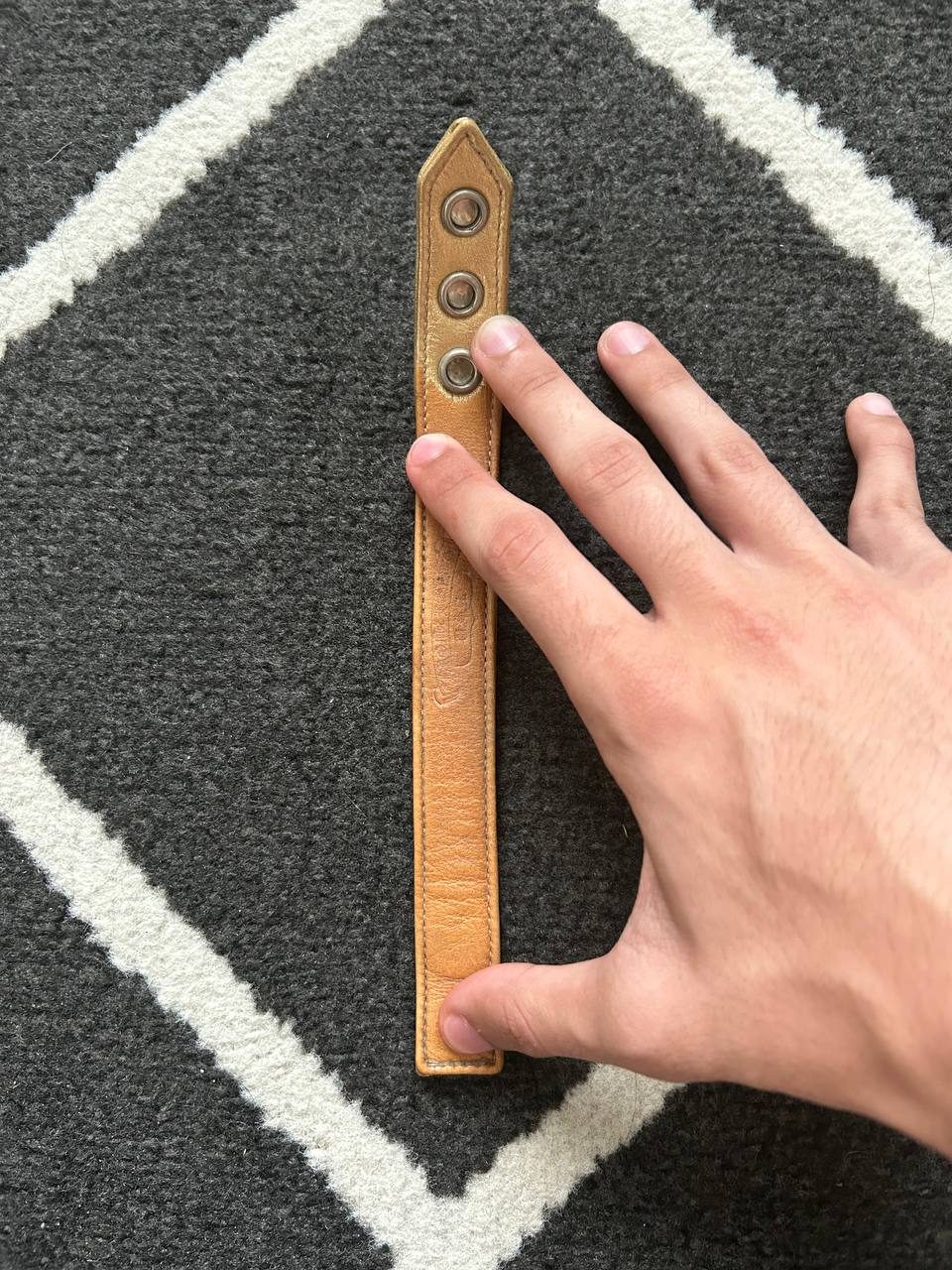 Chrome Hearts Golden Snap Leather Bracelet