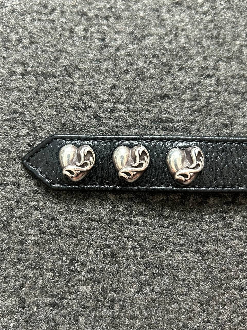 Chrome Hearts Heart Snap Leather Bracelet
