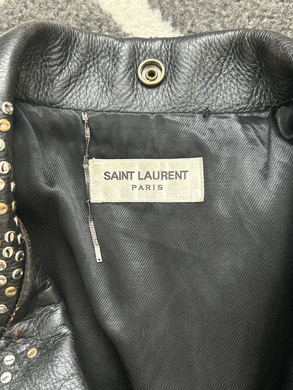 Saint Laurent Paris L01 Studded Biker Leather Jacket